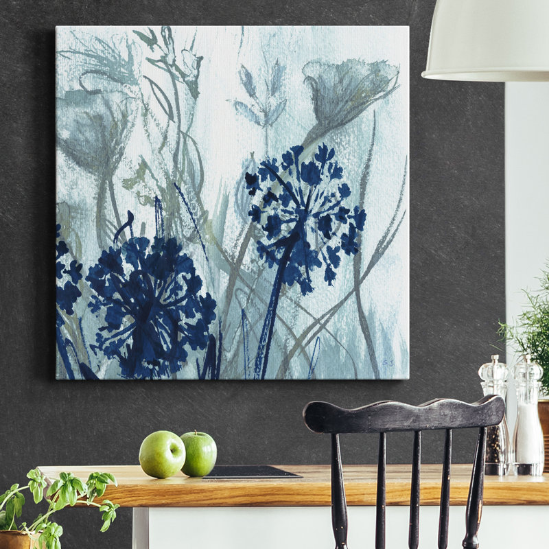 Indigo Field II - impression sur toile tendue, H 40 po x l 40 po x P 1 po