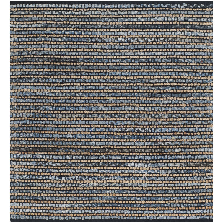 Doleman Hand Woven Cotton/Jute Striped Rug in Blue