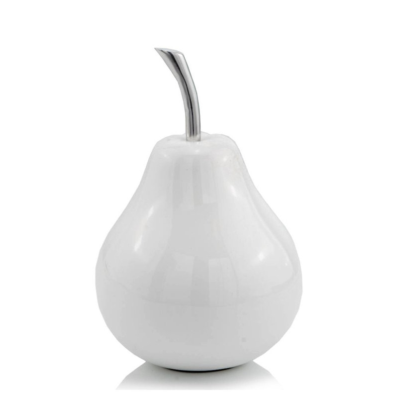 Annebeth Pera Blanco Pear, 16.5" H x 11" W x 11" D, White
