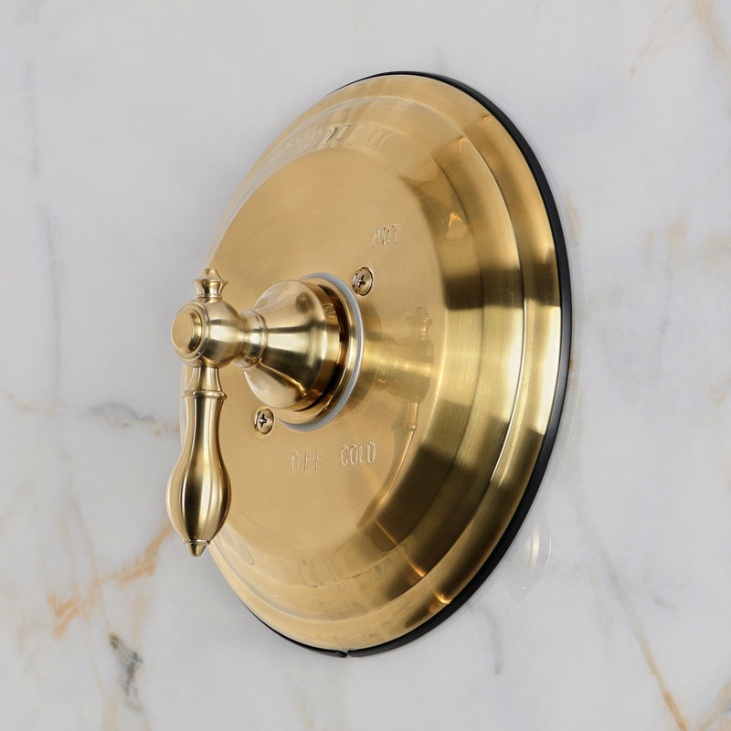 Kingston Brass American Classic Single-Handle Pressure Balanced Shower Valve Trim Kit - Valve Included, Brushed Brass
