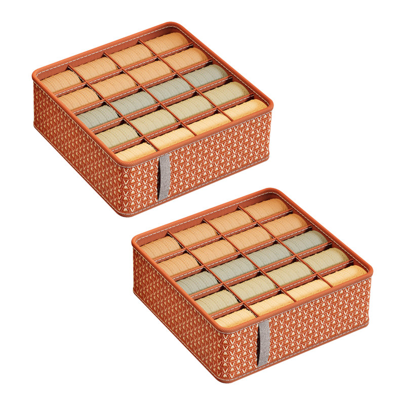 Organisateur de tiroir de placard H 4,33 po x l 12,6 po x P 12,6 po Merva, Jaune/rouge