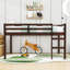 Lit mezzanine simple en bois avec échelle et lattes-1363294534
