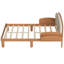 Lit plateforme en bois avec tête de lit rembourrée et étagères de rangement latérales-970735068-970735070