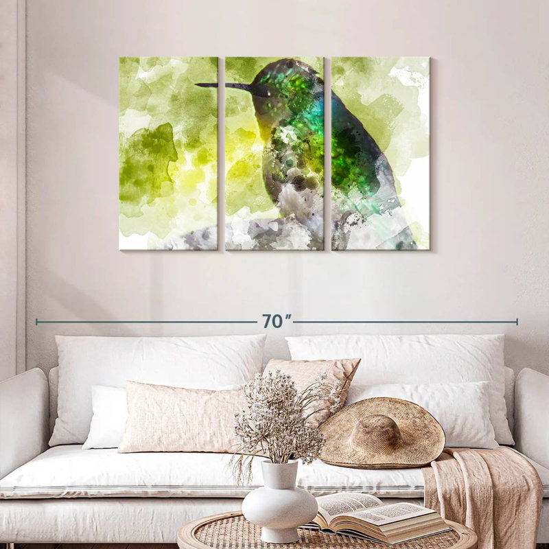 Brampt Hummingbird In Emerald, 28" H x 45" W