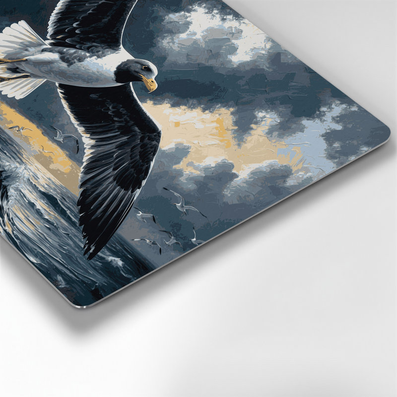 Oiseaux, art mural en métal bleu, H 20 po x l 30 po