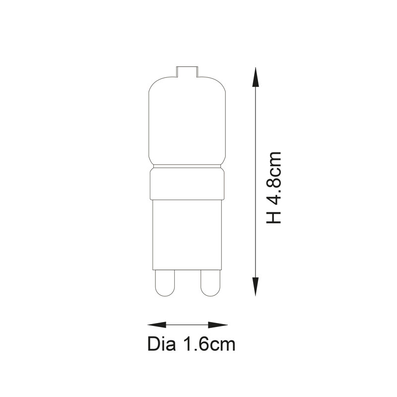 2W G9 Capsule LED Non-Dimmable Bulb - 200lm 4000K Cool White, 3000