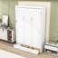 Lit escamotable double en bois avec 2 tiroirs de rangement