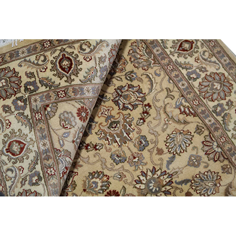 Hand-Knotted High-Quality Beige and Red Area Rug