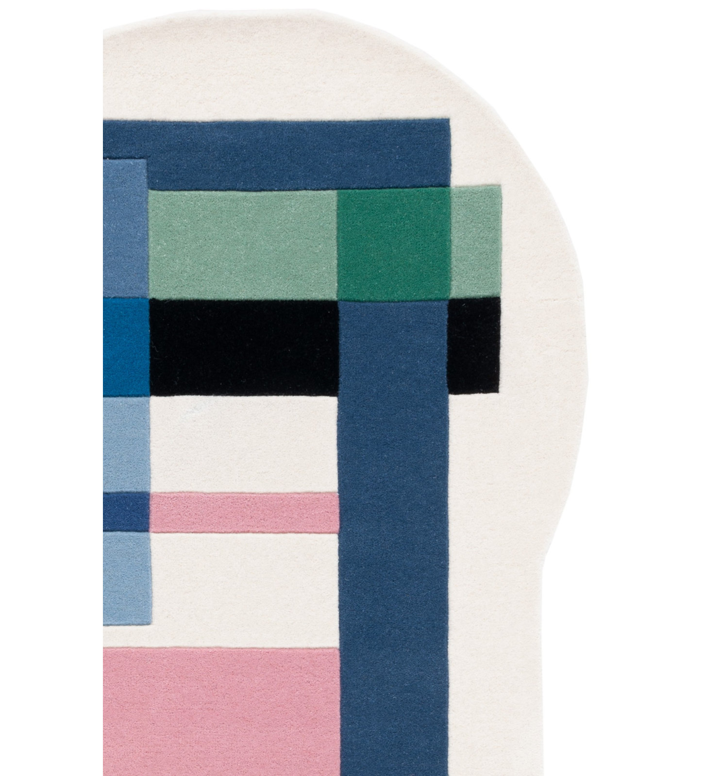 Daylin Ivory Pink Hand-Woven Abstract Rug, Rectangle 8' x 10'