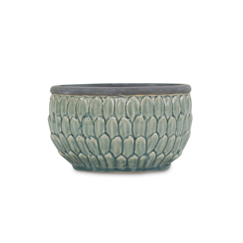 Pot de fleurs en céramique, H 4,75 po x l 8 po x P 8 po