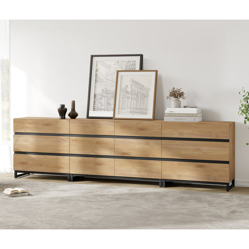3 In 1 Dresser With 12 Drawers, Modern Chest Of Drawers With Metal Base, Closet Organizers And Storage Cabinet For Bedroom