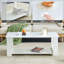 Une table basse et une table basse blanches modernes et pratiques. La table basse à deux couches est fabriquée en panneau de fibres à densité moyenne. Convient au salon, à la chambre à coucher et au bureau. 43,3 po x 21,6 po x 16,5 po