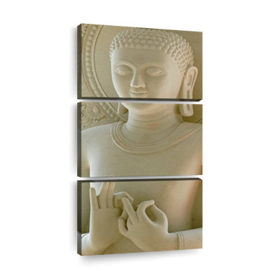 Bouddha calcaire 3 pièces
