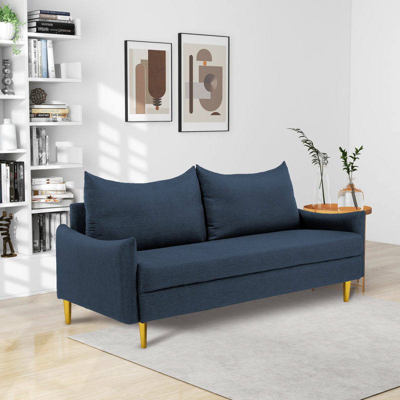 Petit canapé mid-century moderne Milaysia, Bleu marine