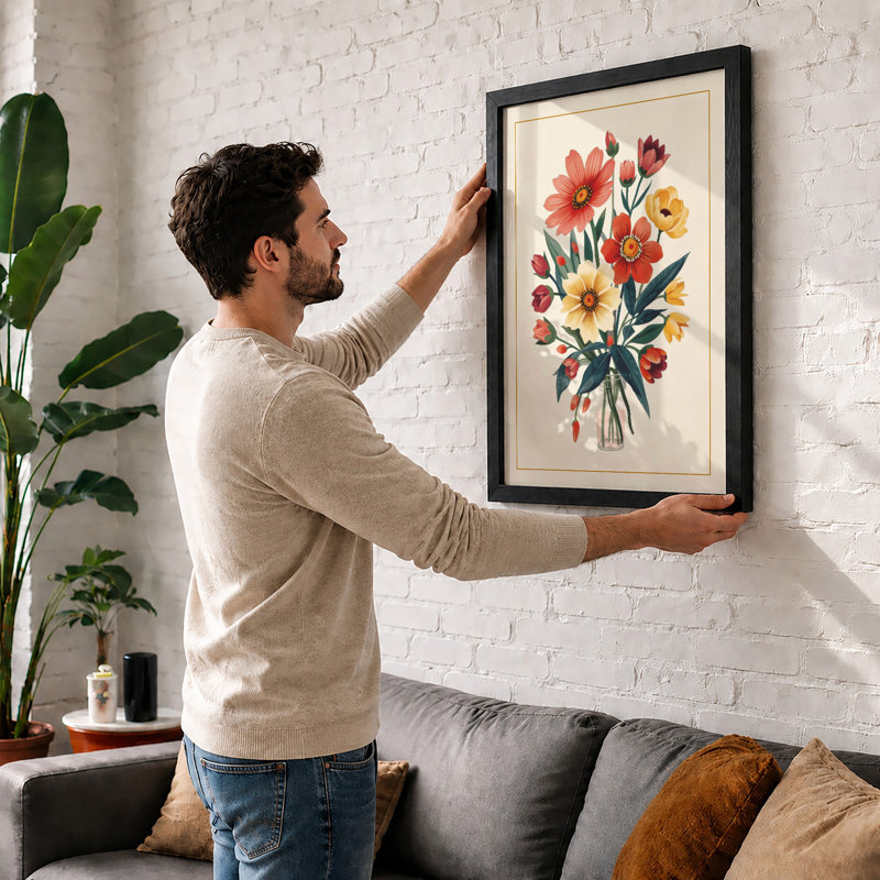 Study in Bloom Botanical - Framed Print, A4 - 29.7 x 21.0 cm, White