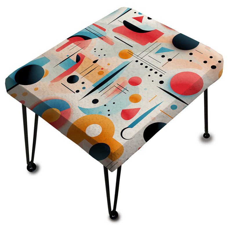 Pink And Blue Midcentury Trendy Patterns - Geometric Rectangle Ottoman