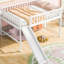 Lit mezzanine blanc avec glissade enchanteresse - merveille séduisante pleine grandeur-130753955-130753956