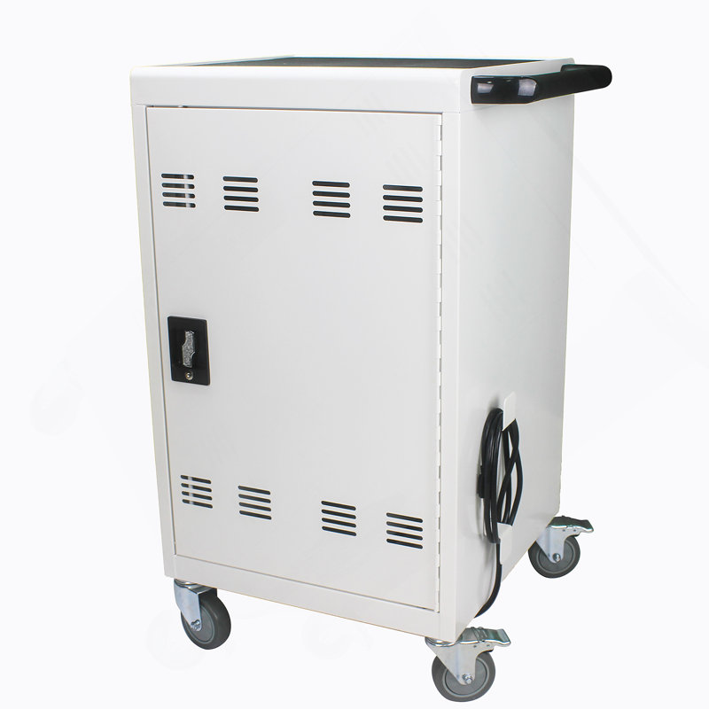 Mobile Charging Cart And Cabinet  Tablets Laptops, White