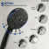 Dual-Function Shower Faucet System, Showerhead and Hand Shower with 5 Spray Settings