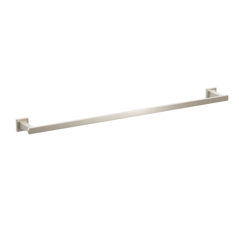 Porte-serviettes évasé transitionnel de 18 po Emtek avec petite rosette carrée, H 1,625 po x L 31,34 po x P 3,125 po