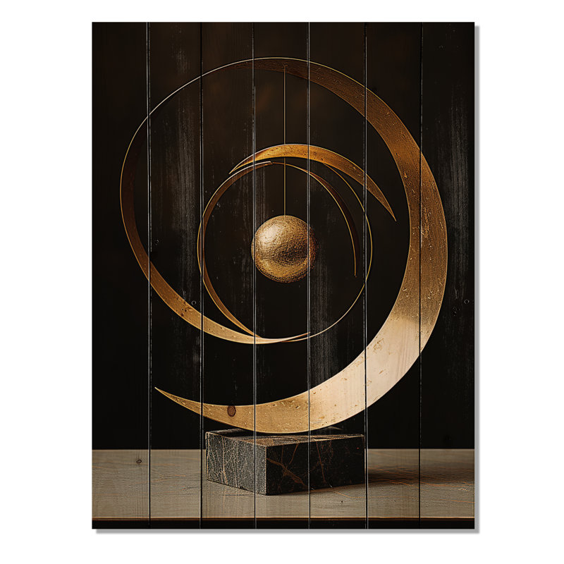 Balance - Art mural abstrait en bois fractal sur bois de pin naturel, H 20 po x l 10 po