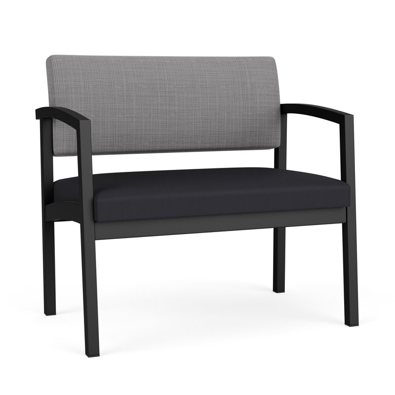 Chaise en acier Lenox, Noir, Chambray Grey/Patriot Plus Black