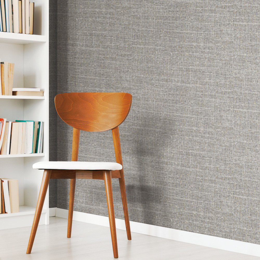 Hayley Tweed Self-Adhesive Wallpaper Roll, Gray