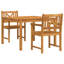 2 - Person Wood Patio Dining Set with Square Table-693459119