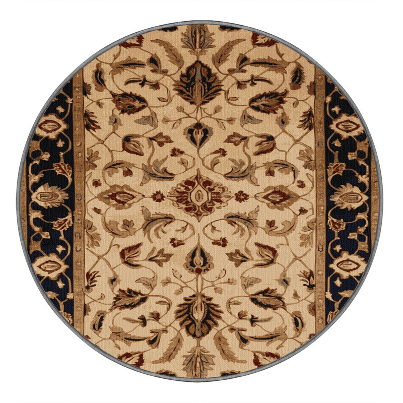Tapis brun lavable à la machine, Rond 7 pi