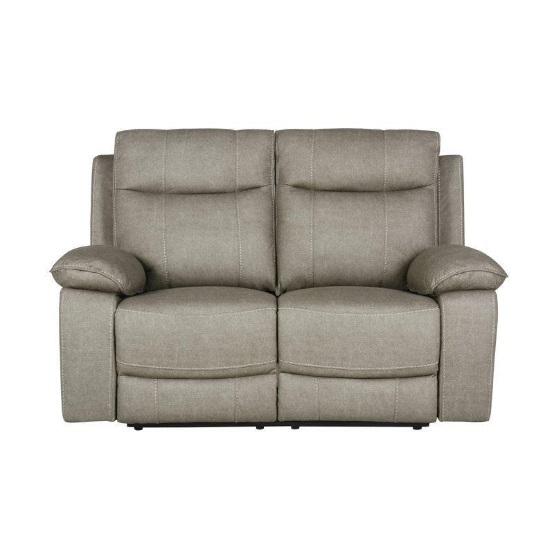 Causeuse inclinable Comfynest, Cuir véritable taupe