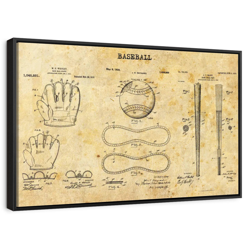Baseball Compilation Brevet, Cadre flottant noir, 13 po x 9 po
