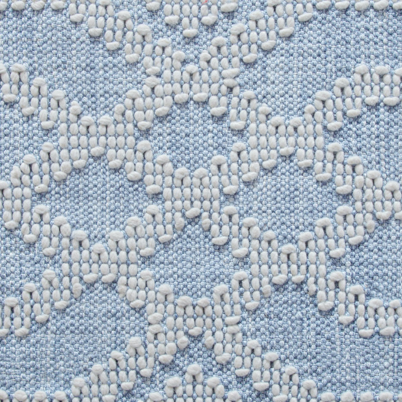 Cable Geometric Handwoven Blue Indoor / Outdoor Use Area Rug, Driftwood, Rectangle 8' x 10'
