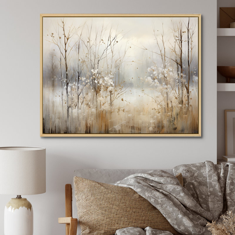 «Winter Meadow View calmness II», impressions sur toile Meadow, Brun, H 40 po x l 30 po, Reproduction avec cadre flottant