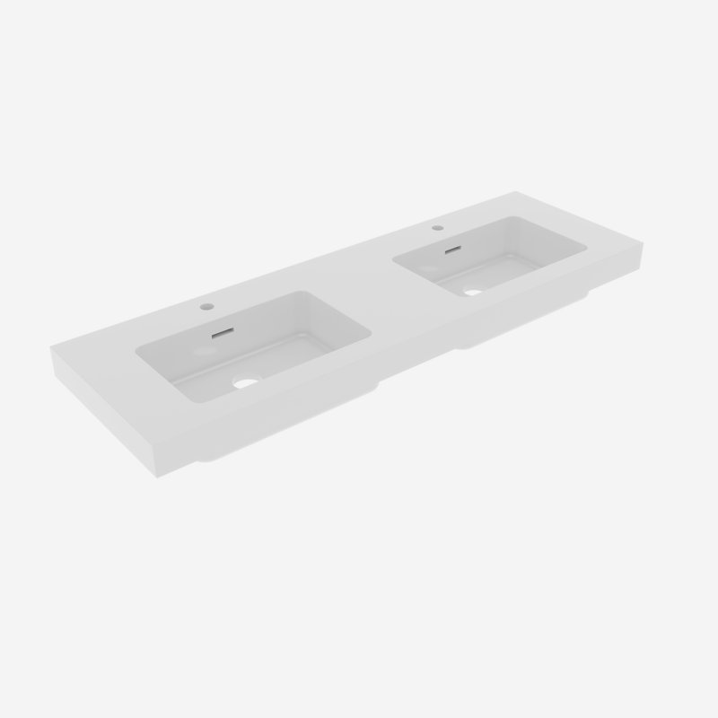 Radcliffe  60-Inch Modern Solid Surface Integrated Basin (Sink Only