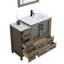 Ensemble de meuble-lavabo autoportant 42 po avec plateau en céramique et miroir assorti Brescia-107174104