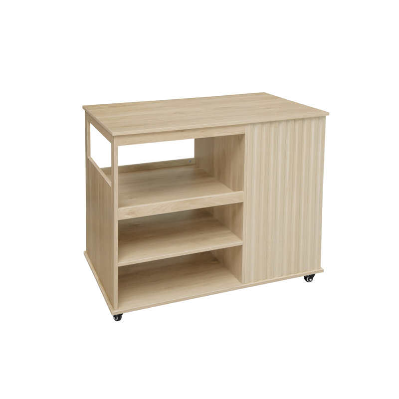 Versatile Kitchen Island Cart With Multiple Storage Options And Mobility