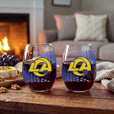 NFL Officially Licensed Stemless Wine Glass Set, 17oz, Set of 2