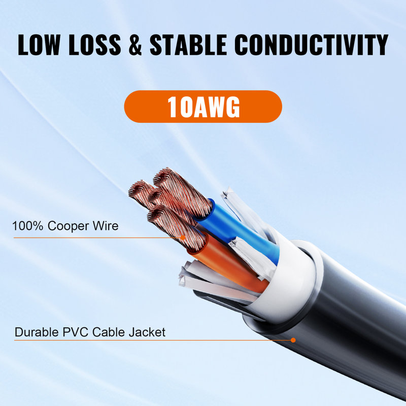 30ft RV Extension Cord Power Cord 50Amp NEMA 14-50R/NEMA 14-50P ETL Listed, H 1 po x l 600 po x P 1 po