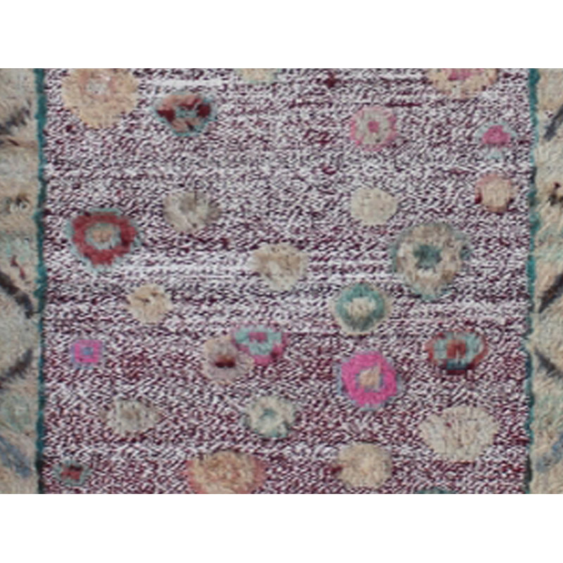 Geometric Hand Knotted 76cm X 311cm Area Rug