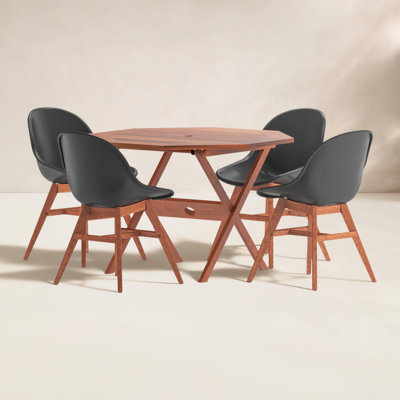 Anautica 47" Eucalyptus Patio Dining Set