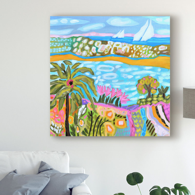 «Palm Retreat» par Karen Fields, impression sur toile, H 14 po x l 14 po x P 2 po