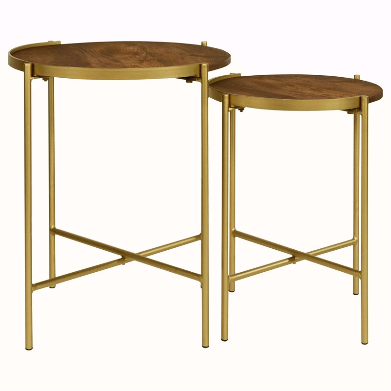 2-Piece Round Wood Nesting Table
