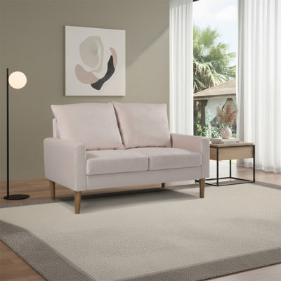 Causeuse rembourrée en velours de style moderne et minimaliste, canapé compact à 2 places à ressorts hélicoïdaux pour salon