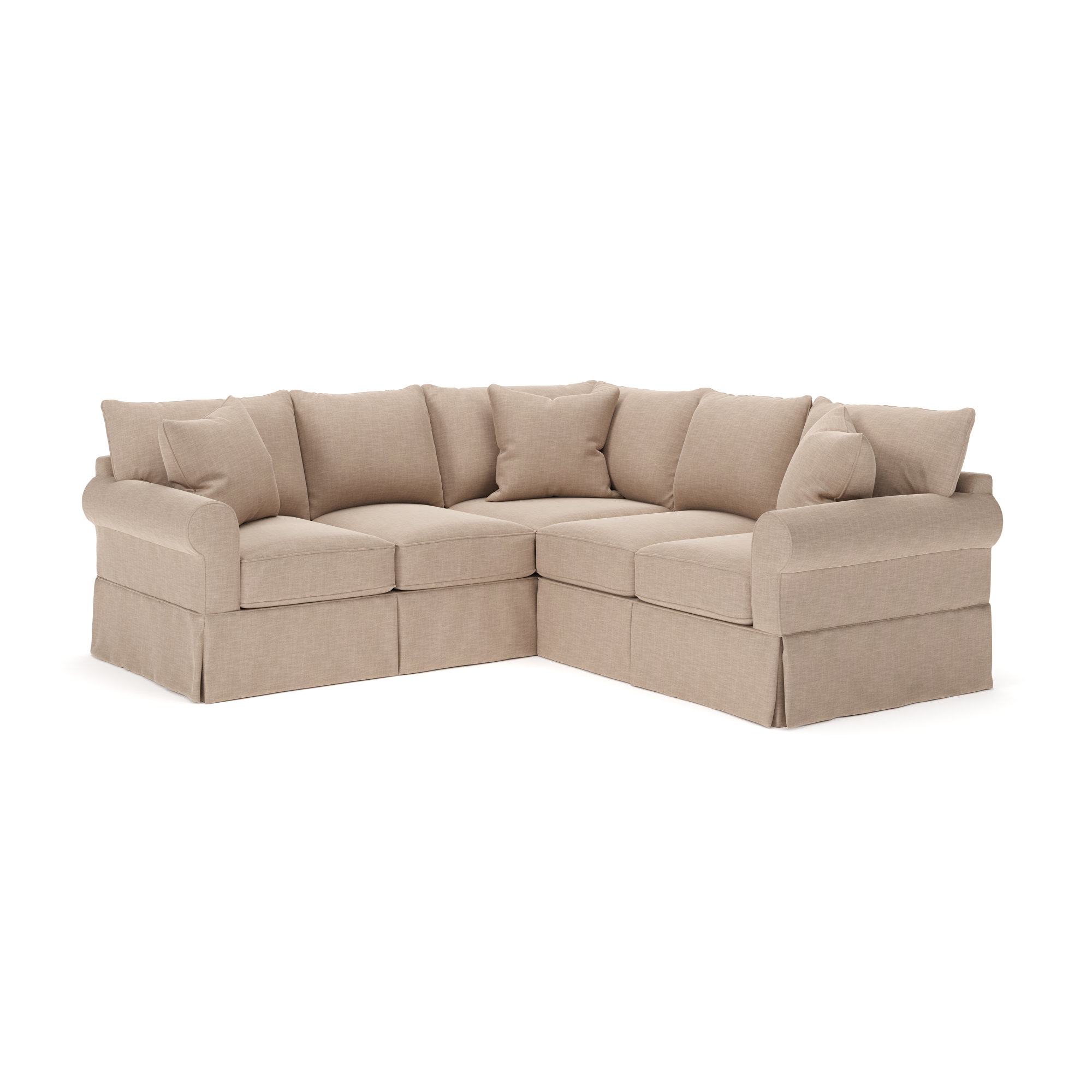 Amari Upholstered L-Sectional, Left Hand Facing, Conversation Linen Basketweave