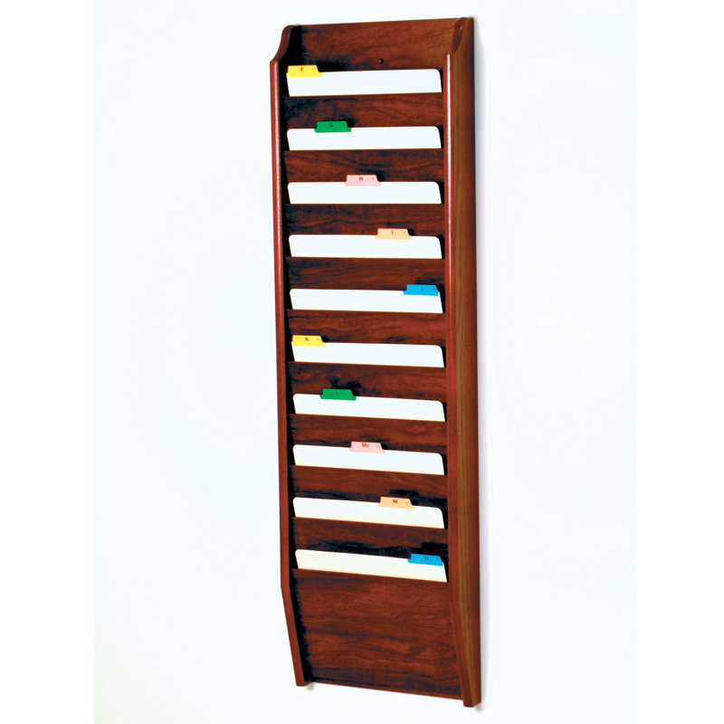 Wood Wall File Pockets, Mahogany