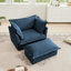 Fauteuil rembourré avec housse avec repose-pieds-466667552