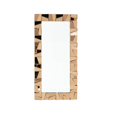 31.5" X 63" Oversized Glam Rectangle Full Length Floor Mirror With 3d Amber Glass Frame
