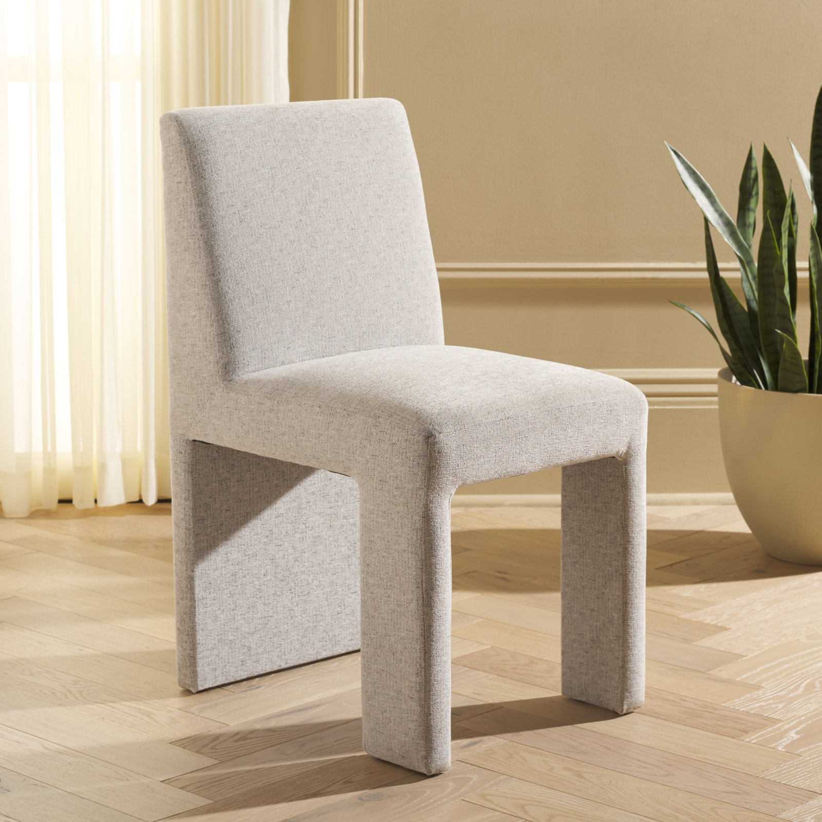 Silverton Pine Parsons Dining Chair, Light Gray