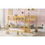 Lit superposé bas simple au-dessus de simple, lit superposé au sol avec échelle, lit superposé simple en bois massif pour enfants et adolescents-648095829