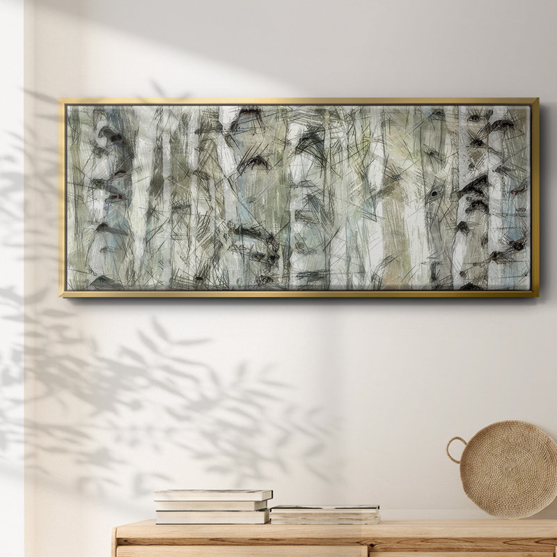 Birch II- Framed Canvas, 24" H x 60" W